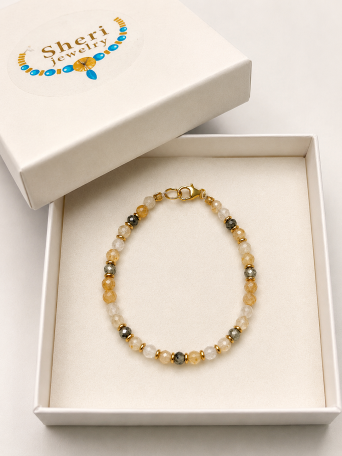 Gemstone lava, ruby, sapphire bracelet