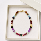 Green agate pearl gemstone necklace