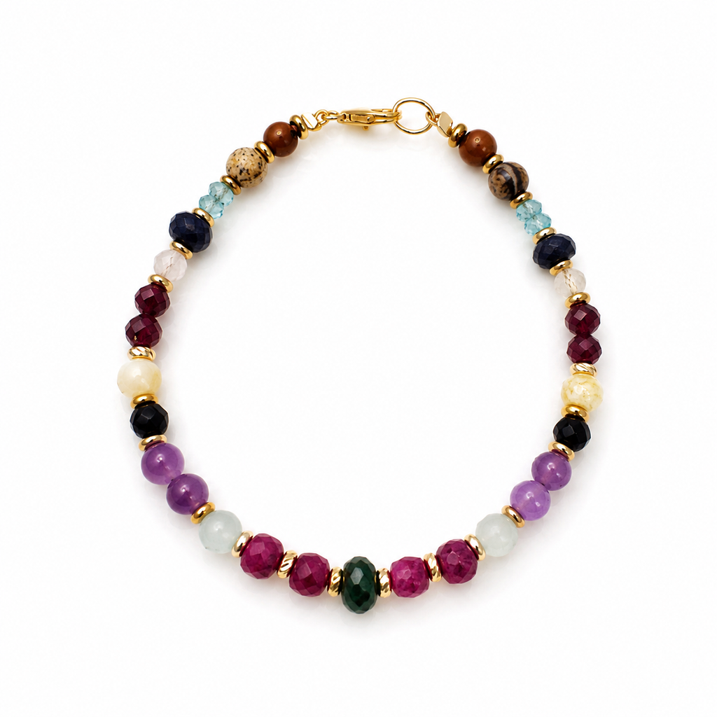 Green agate pearl gemstone necklace