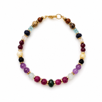 Green agate pearl gemstone necklace